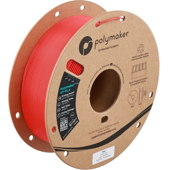 Code Rood Poly Polymaker HT-PLA Rood - Hittebestendig tot 150 °C - Polyfab3D
