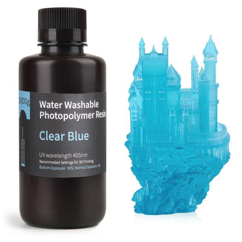 Résine Lavable à l'eau Bleue Clair Elegoo - 1000 ml Résine Lavable à l'eau Bleue Clair Elegoo - 1000 ml