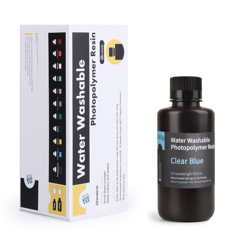 Résine Lavable à l'eau Bleue Clair Elegoo - 1000 ml (5) Résine Lavable à l'eau Bleue Clair Elegoo - 1000 ml (5)
