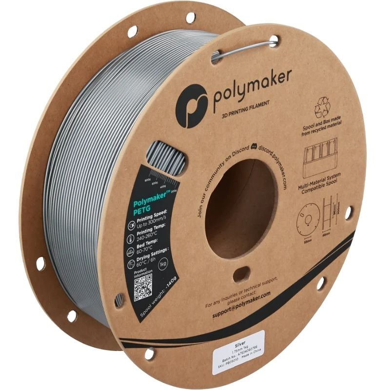 Polymaker PETG Zilver - 1,75mm - 1kg