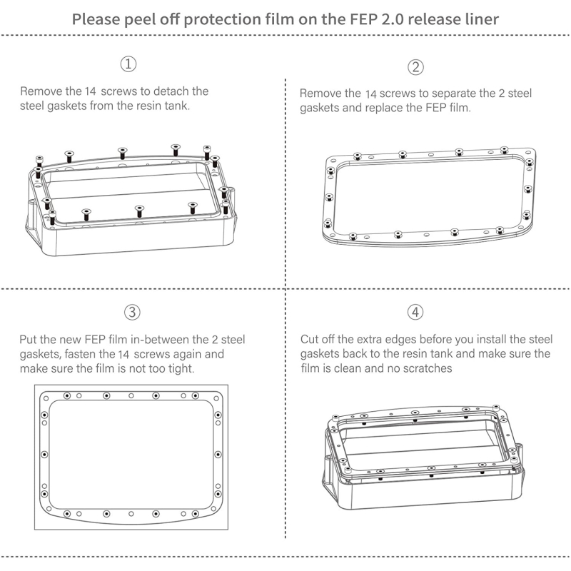 Lot de 5 films FEP 2.0 pour Elegoo Mars 3 Lot de 5 films FEP 2.0 pour Elegoo Mars 3