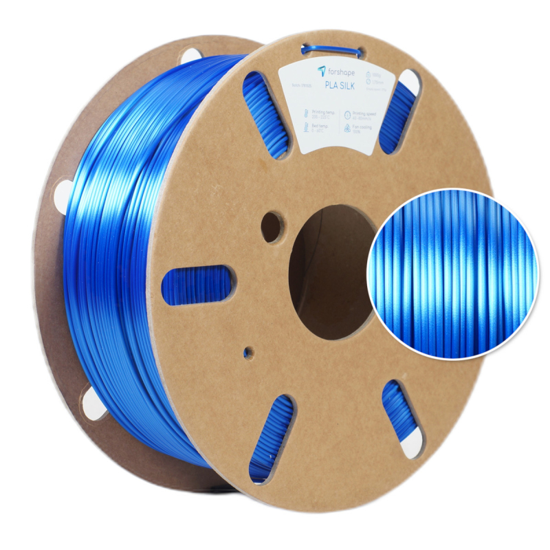 PLA Silk Bleu Forshape - 1.75mm - 1Kg PLA Silk Bleu Forshape - 1.75mm - 1Kg