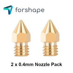 Set van 2 Messing MK8 Nozzles Forshape 0.4mm