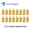 Lot de 12 Buses Laiton MK8 Forshape 0.4mm Lot de 12 Buses Laiton MK8 Forshape 0.4mm