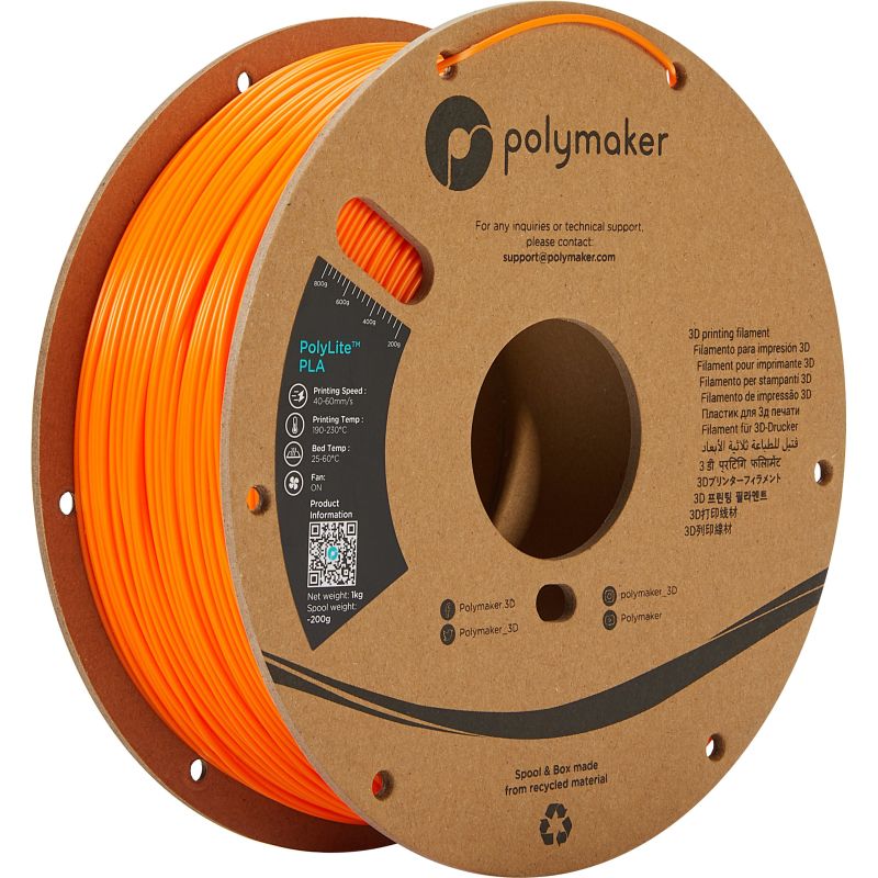 PolyLite PLA Orange - 2.85mm - 1 kg PolyLite PLA Orange - 2.85mm - 1 kg