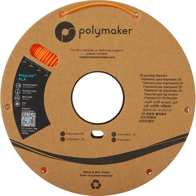 PLA Orange PolyLite - 2.85mm - 1 kg PLA Orange PolyLite - 2.85mm - 1 kg