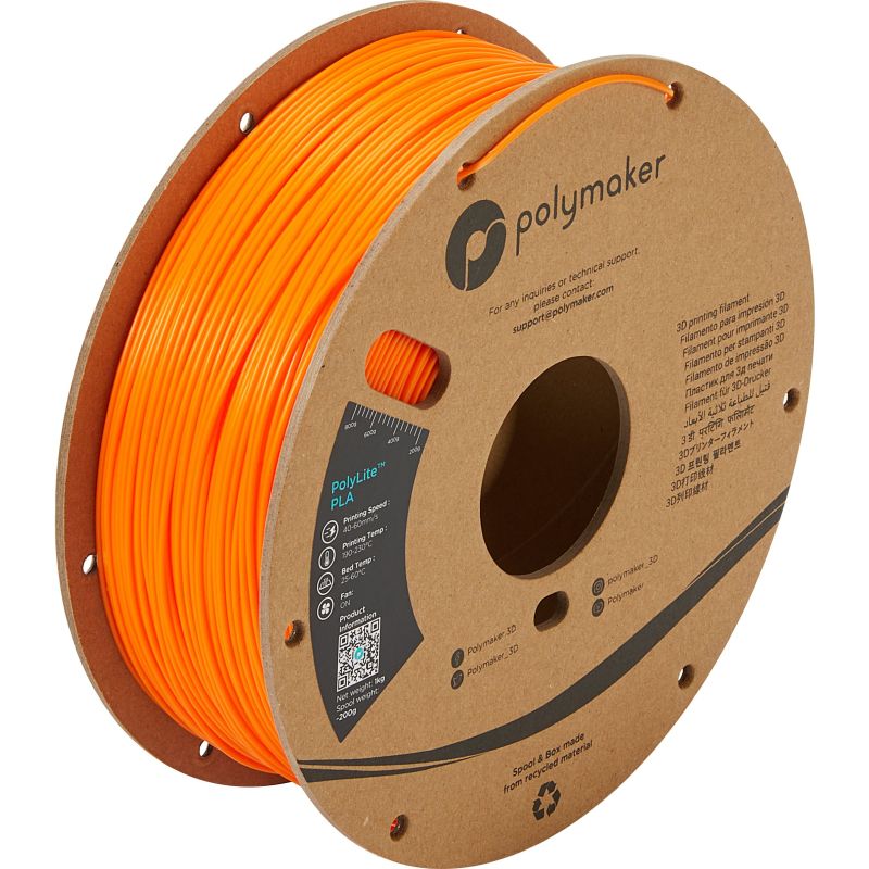 PolyLite PLA Orange Polymaker - 2.85mm - 1 kg PolyLite PLA Orange Polymaker - 2.85mm - 1 kg
