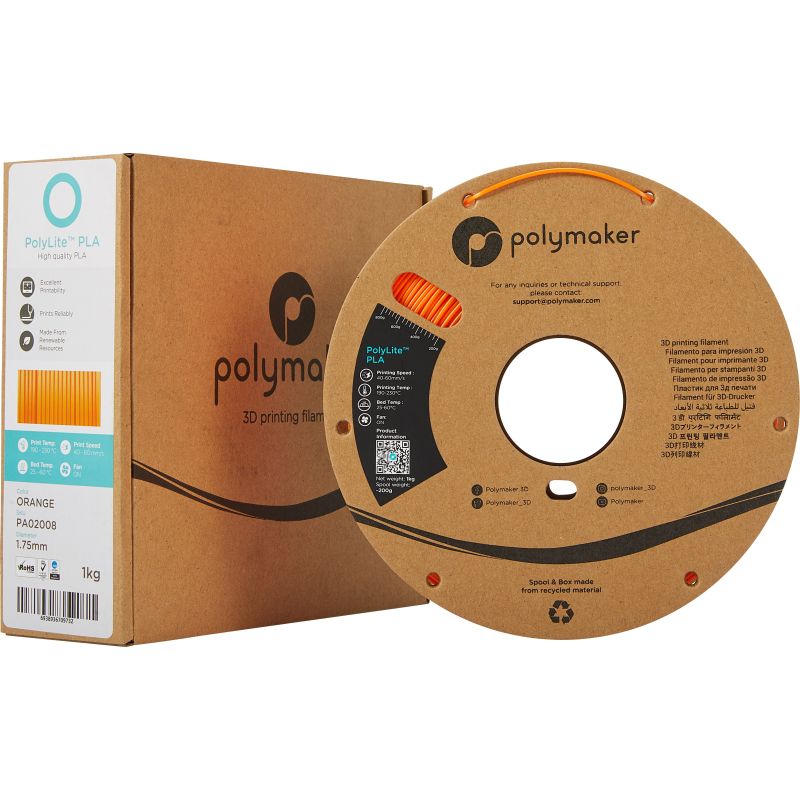 Packaging PolyLite PLA Orange - 2.85mm - 1 kg Packaging PolyLite PLA Orange - 2.85mm - 1 kg