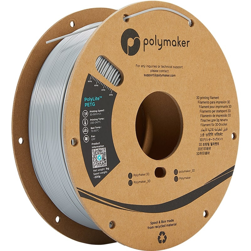 PolyLite PETG Gris - 1.75mm - 1 kg PolyLite PETG Gris - 1.75mm - 1 kg