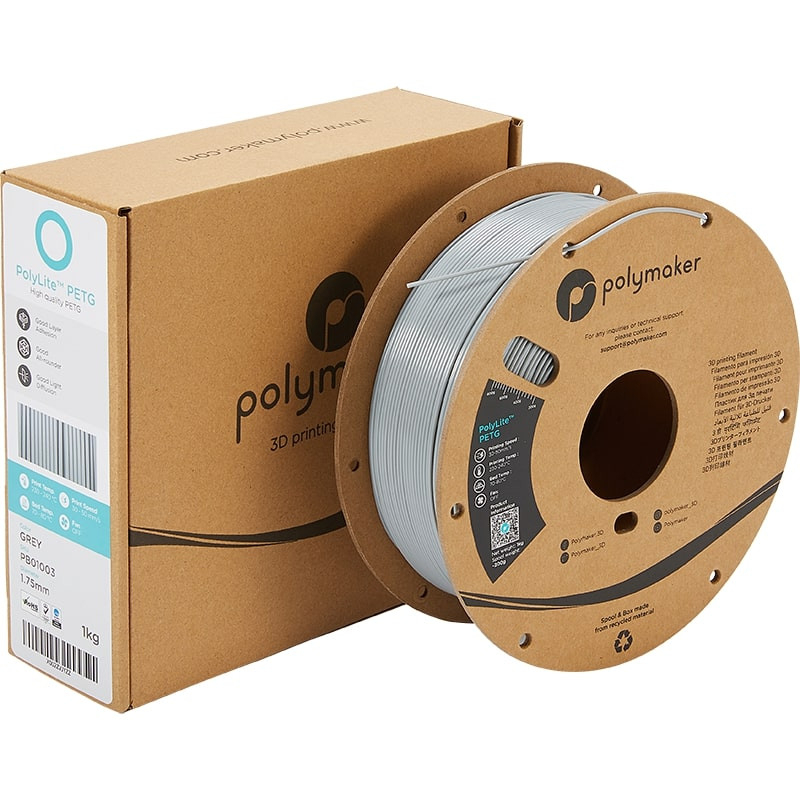 Emballage PolyLite PETG Gris - 1.75mm - 1 kg Emballage PolyLite PETG Gris - 1.75mm - 1 kg