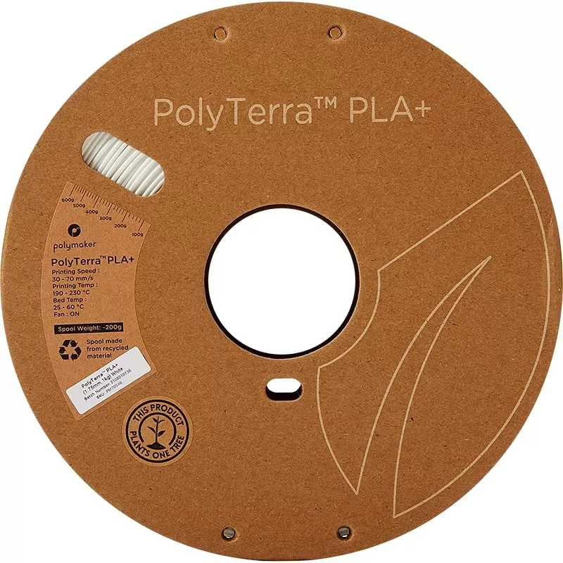 Bobine PolyTerra+ PLA Blanc - 1.75mm - 1 kg Bobine PolyTerra+ PLA Blanc - 1.75mm - 1 kg