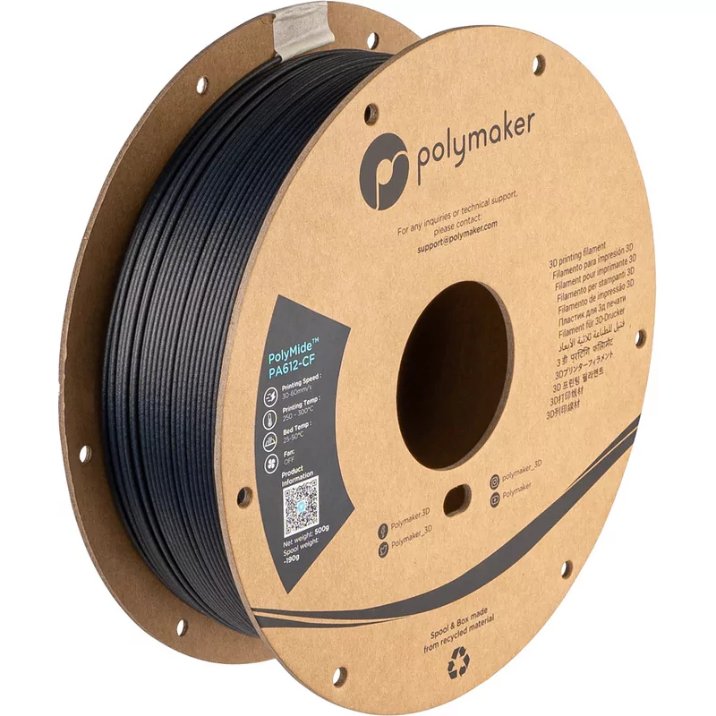 Polymide PA612-CF Noir - 2.85mm - 500 g Polymide PA612-CF Noir - 2.85mm - 500 g