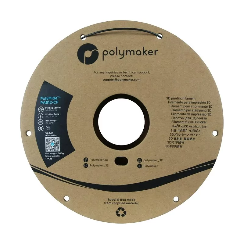 Polymide PA612-CF Noir - 2.85mm - 500 g Polymide PA612-CF Noir - 2.85mm - 500 g