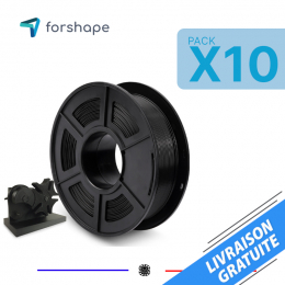 Pack x10 PLA Forshape ecoPLA Zwart - 10 Kg - 1.75mm