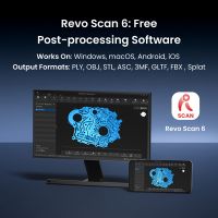 Revopoint Range 3 Pro verbonden met een computer en smartphone